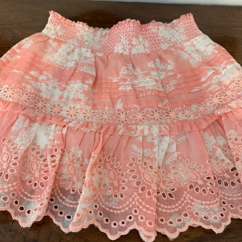 LoveShackFancy coral skirt Sz XS euc